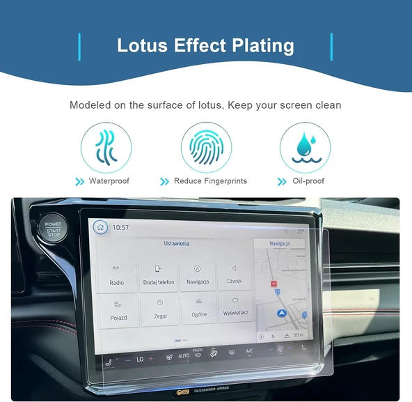 Ford Puma 2025 Model 12 inç Multimedya ve Navigasyon Ekranı Uyumlu 9H Nano Ekran Koruyucu - Resim 2