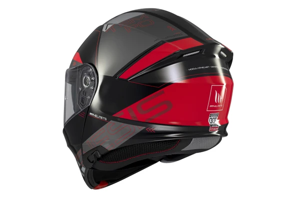 KASK MT GENESİS SV ATEMPO B15 ÇENE AÇILIR PARLAK KIR/BEYAZ - Resim 5