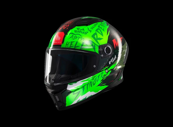 KASK MT STINGER ARDENT C6 PARLAK SİYAH/YEŞİL - 1