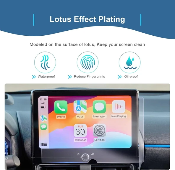 Toyota Yaris / Yaris Cross 2024-2025 Model 10.5 inç Multimedya Ekranı Uyumlu 9H Nano Ekran Koruyucu - Resim 2