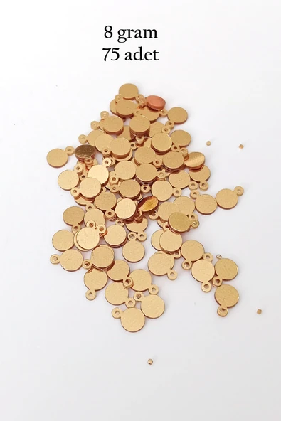 Oya Abiye Bileklik Kolye Pleksi Metalik Plastik Pul Altın Renk 8 gram 75 adet - BNC493 ürün görseli