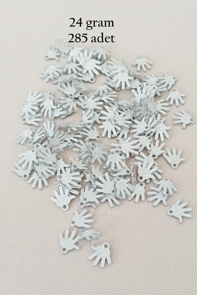 Oya Abiye Bileklik Kolye Pleksi Metalik Plastik Pul Gümüş Renk 24 gram 285 adet - BNC579