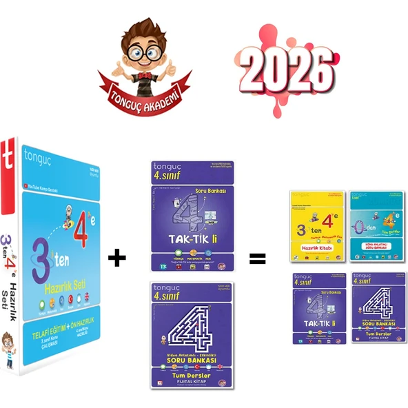 3 Ten 4 E Hazırlık Seti+ 4. Sınıf Taktikli Soru Bankası+ 4. Sınıf Video Anlatımlı Etkinlikli S.b.