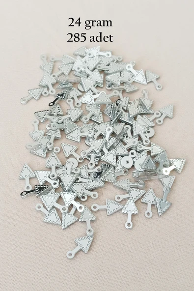 Oya Abiye Bileklik Kolye Pleksi Metalik Plastik Pul Gümüş Renk 24 gram 285 adet - BNC565 ürün görseli