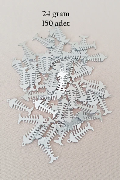 Oya Abiye Bileklik Kolye Pleksi Metalik Plastik Pul Gümüş Renk 24 gram 150 adet - BNC589