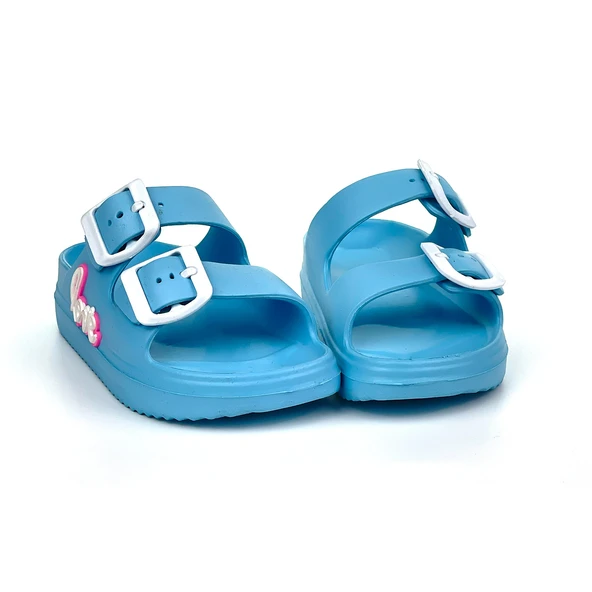 Erkek Çocuk Mavi Tokalı Figürlü Ortopedik Rahat Günlük Terlik - 3