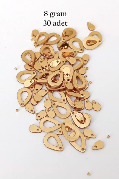 Oya Abiye Bileklik Kolye Pleksi Metalik Plastik Pul Altın Renk 8 gram 30 adet - BNC496 ürün görseli