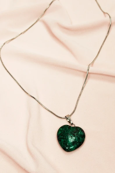 Azurit Doğal Taşı Zincirli El Yapımı Kolye Uç: 2 cm Zincir: 20 cm Kutulu - Resim 3