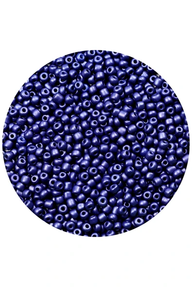 Lacivert Renk 4 mm Yaklaşık 220 adet/20 gram Cam Boncuk Oya Yazma Bileklik ve Kolye - Resim 2