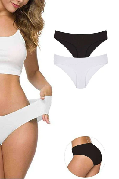 2 Adet Kadın Dikişsiz Lazer Kesim Esnek İz yapmayan Külot S1 ürün görseli