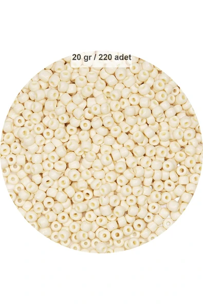 Beyaz Renk 4 mm Yaklaşık 220 adet/20 gram Cam Boncuk Oya Yazma Bileklik ve Kolye ürün görseli