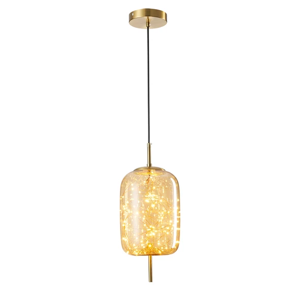 Apliqa Lewi 10 Watt 3000K Eskitme Bal Camlı Tekli Peri Led Sarkıt Avize - Resim 2