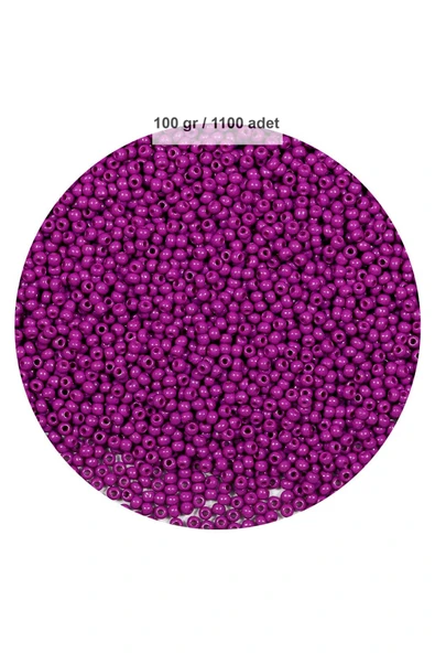 Fuşya Renk 4 mm Yaklaşık 1100 adet / 100 gram Cam Boncuk Oya Yazma Bileklik ve Kolye ürün görseli