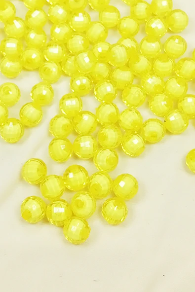 Dünya Boncuk İçten Boncuklu Bileklik Çanta Boncuğu 10 mm 50 gr Sarı - BNC464 - 2