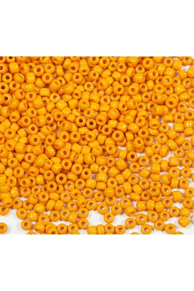 Turuncu Renk 4 mm Yaklaşık 220 adet/20 gram Cam Boncuk Oya Yazma Bileklik ve Kolye - Resim 4