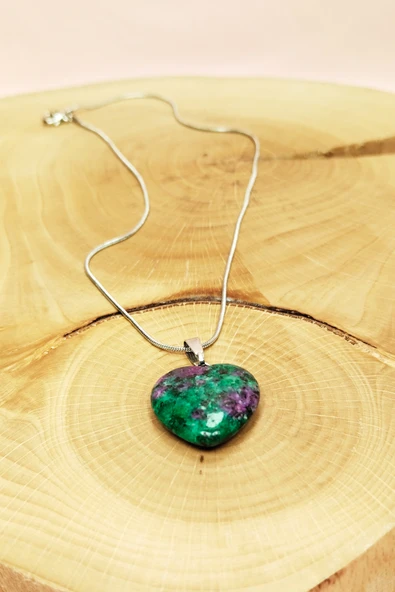 Azurit Doğal Taşı Zincirli El Yapımı Kolye Uç: 2 cm Zincir: 20 cm Kutulu - Resim 6