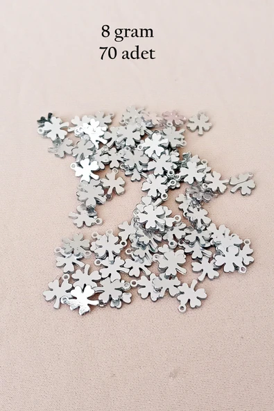 Oya Abiye Bileklik Kolye Pleksi Metalik Plastik Pul Gümüş Renk 8 gram 70 adet - BNC502 ürün görseli