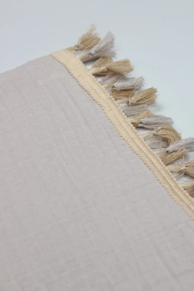 Bistyle Organik Müslin 80x90 Fistolu Battaniye 70112 Taş - 3