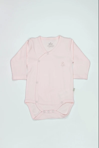 Bistyle Organik Natural Basic Style Kruvaze Uzun Kol Body Bs17102 Pembe
