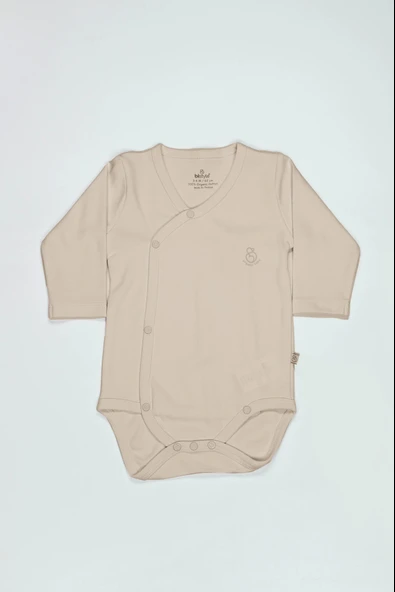 Bistyle Organik Natural Basic Style Kruvaze Uzun Kol Body Bs17102 Bej ürün görseli