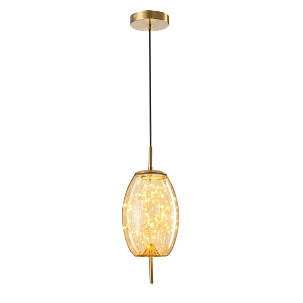 Apliqa Jasper 10 Watt 3000K Eskitme Bal Camlı Tekli Peri Led Sarkıt Avize ürün görseli