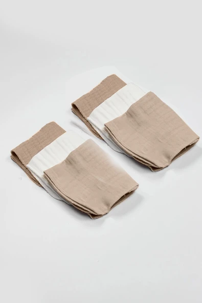 Bistyle 6'lı Müslin Mendil 20x20 Cm 90106 Ekru Bej - 2