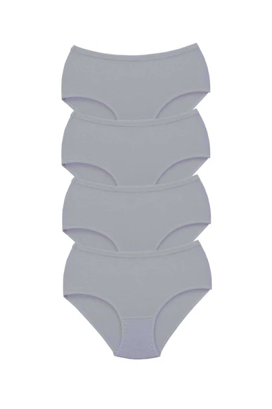 4 Adet Tutku Kadın Yüksek Bel Bato Kalın Lastik Külot Gri ürün görseli