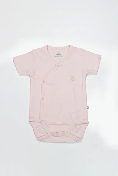 Bistyle Organik Natural Basic Style Kruvaze Yarım Kol Body Bs17101 Pembe