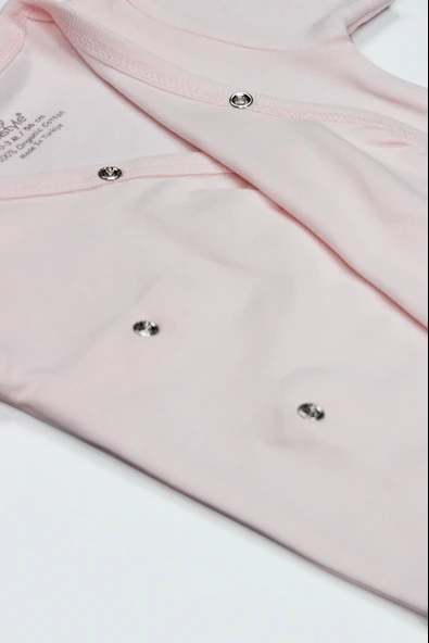 Bistyle Organik Natural Basic Style Kruvaze Uzun Kol Body Bs17102 Pembe - 4