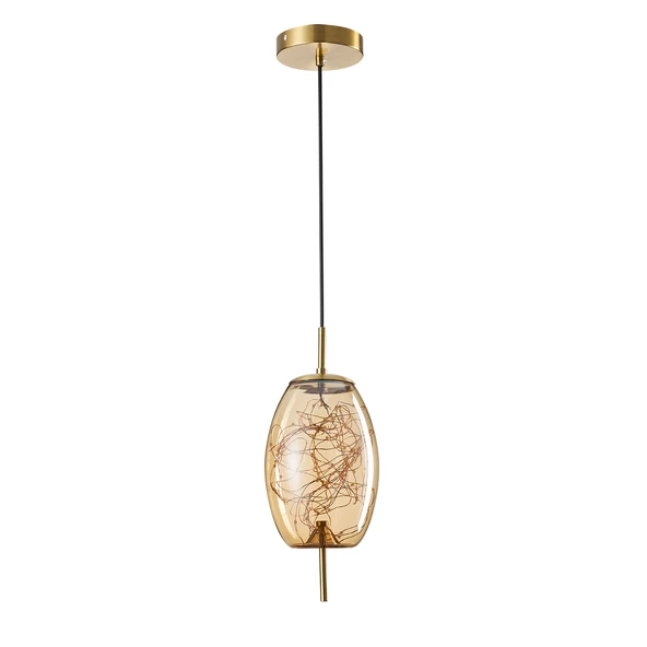 Apliqa Jasper 10 Watt 3000K Eskitme Bal Camlı Tekli Peri Led Sarkıt Avize - Resim 2