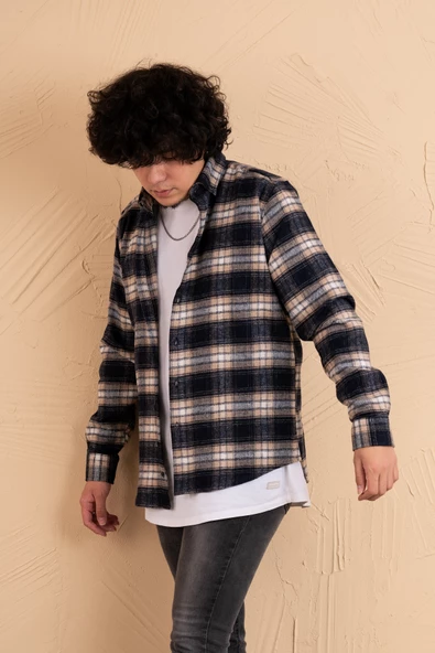 MUGİ SLİMFİT EKOSELİ ERKEK ODUNCU GÖMLEK - Resim 2