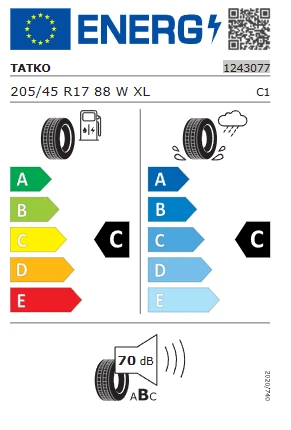 Tatko 205/45 R17 88W XL Eco Comfort Yaz Lastiği 2024 Sonu Üretim - 2