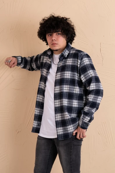 MUGİ SLİMFİT EKOSELİ ERKEK ODUNCU GÖMLEK - Resim 6