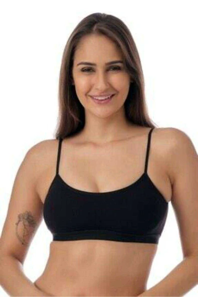 Pedli İp Askılı Yarım Atlet Büstiyer Külot Takım Siyah - 3