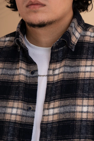 MUGİ SLİMFİT EKOSELİ ERKEK ODUNCU GÖMLEK - Resim 5