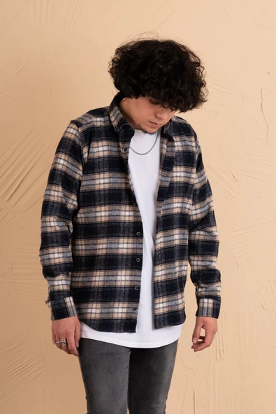 MUGİ SLİMFİT EKOSELİ ERKEK ODUNCU GÖMLEK - Resim 3