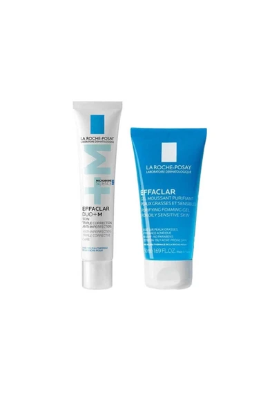 La Roche Posay Effaclar Duo+ M Bakım Kremi 15ml + Effaclar Temizleme Jeli 50ml(Tanışma Kiti )