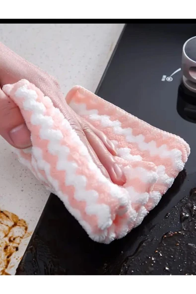 MODELHOME 3 Adet Mikrofiber Temizlik Bezi Waffle Mutfak Bezi Polar Mercan Temizlik Bezi 30x30 Cm - 5
