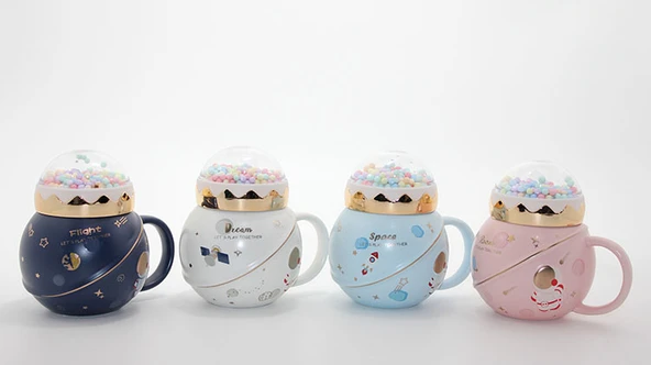 Üstü Renkli Toplu Porselen Kupa Bardak ürün görseli