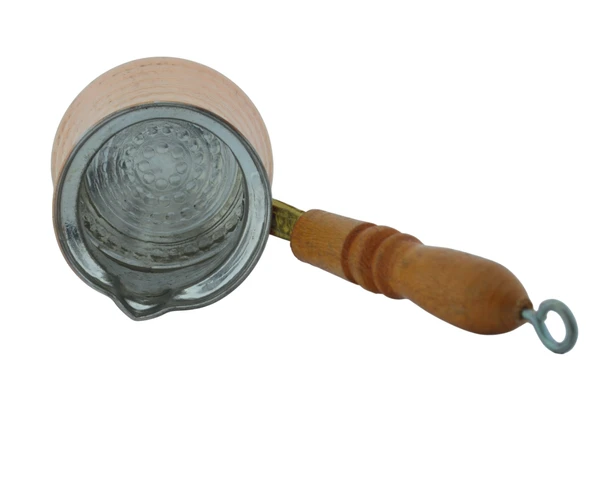 LUDIA Ahşap Saplı El Yapımı Dövme Bakır Cezve no3 Kahve Cezvesi - 4