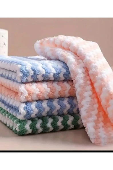 MODELHOME 3 Adet Mikrofiber Temizlik Bezi Waffle Mutfak Bezi Polar Mercan Temizlik Bezi 30x30 Cm - 2