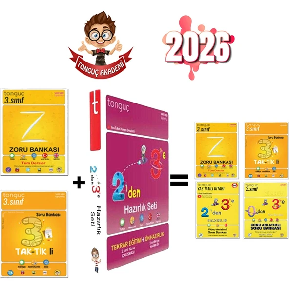 2 Den 3 E Hazırlık Seti+ 3. Sınıf Taktikli S.b.+ 3. Sınıf Zoru Bankası