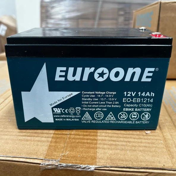 Euroone EO-EB1214 12 Volt - 14 Amper Elektrikli Bisiklet Aküsü (150x95x98 mm) Jel Akü 28333
