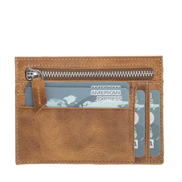 Zip Deri Fermuarlı Kartlık ZPCH V18 Taba - 2