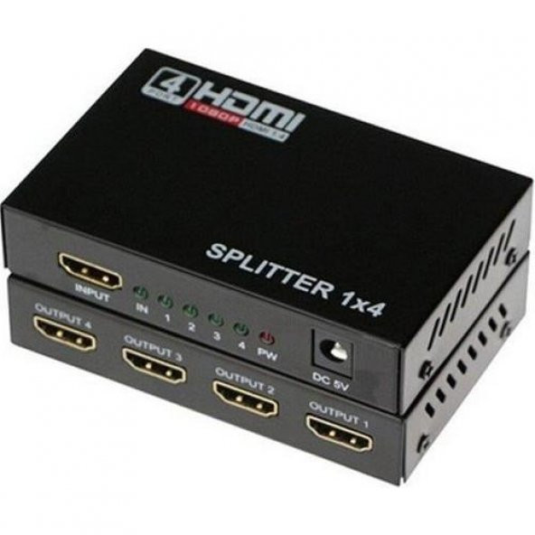 PrimeX PX-5004 1080P 2K 4K UHD 4 Port HDMI Splitter (Adaptörlü) - 5