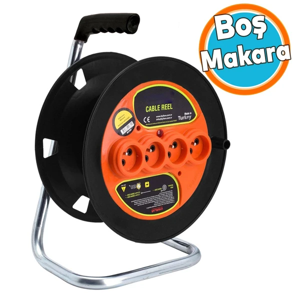 BOŞ MAKARA Sarım Makarası Kapaksız 4 Prizli Seyyar Kablo Makarası