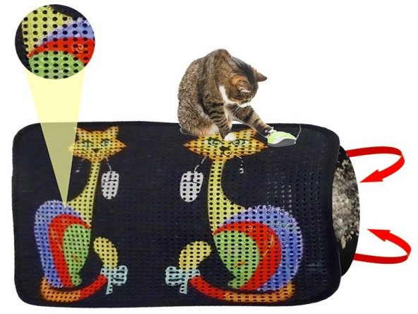 Miapet Elekli Desenli Kedi Tuvalet Önü Paspası 60 x 45 cm Fare - 2