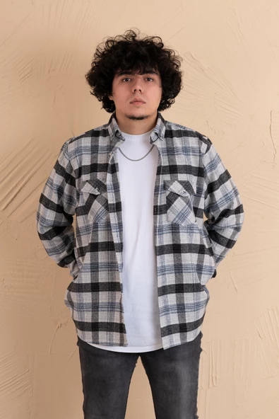 MUGİ RAHAT KESİM EKOSELİ ÇİFT CEPLİ ERKEK ODUNCU GÖMLEK - Resim 2