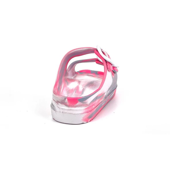 Kız Çocuk Pembe Tokalı Ortopedik Rahat Günlük Plaj Terlik - 5