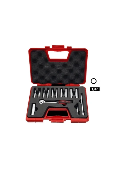 İzeltaş 1107006014 1/4 Derin Lokma Anahtar Takımı (14 PARÇA)